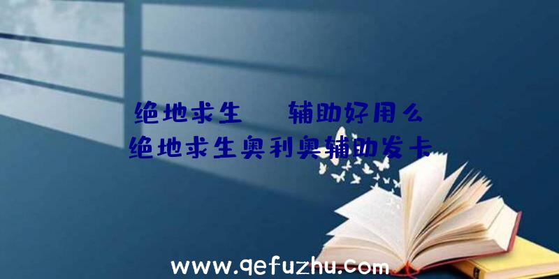 「绝地求生asm辅助好用么」|绝地求生奥利奥辅助发卡